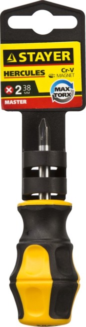 Отвертка STAYER "MASTER" "HERCULES", Сr-V, противоскользящая рукоятка, PH2x38мм,  ( 25052-38-2_z02 ) Отвертка STAYER "MASTER" "HERCULES", Сr-V, противоскользящая рукоятка, PH2x38мм,  ( 25052-38-2_z02 )