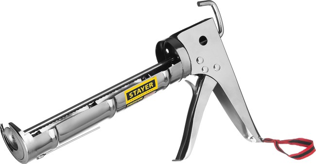 STAYER "PROFESSIONAL". Пистолет для герметика, полукорпусной, хромированный, зубчатый шток, 310мл,  ( 0662 )