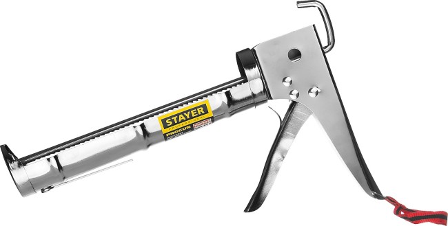 STAYER "PROFESSIONAL". Пистолет для герметика, полукорпусной, хромированный, зубчатый шток, 310мл,  ( 0662 )