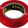 STAYER Protect-10 Изолента ПВХ, не поддерживает горение, 10м (0,13х15 мм), красная, 12291-R