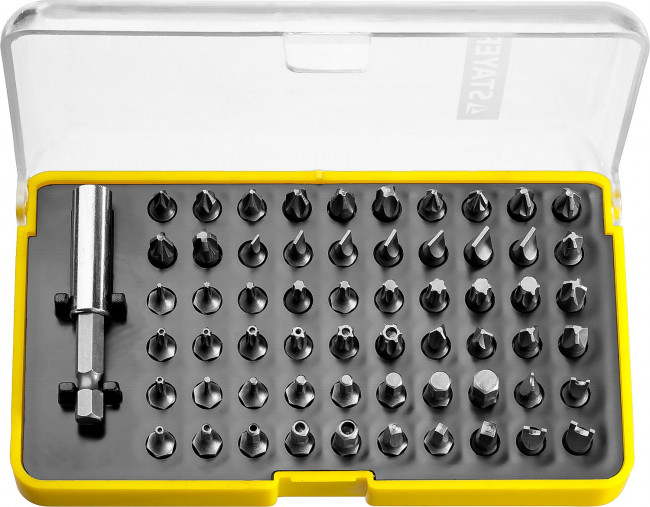 Набор STAYER "MASTER": Биты CR-V "UNIVERSAL", с магнитным адаптером, 61 предмет, 26084-H61 Набор STAYER "MASTER": Биты CR-V "UNIVERSAL", с магнитным адаптером, 61 предмет, 26084-H61