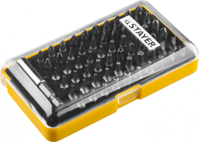 Набор STAYER "MASTER": Биты CR-V "UNIVERSAL", с магнитным адаптером, 61 предмет, 26084-H61 Набор STAYER "MASTER": Биты CR-V "UNIVERSAL", с магнитным адаптером, 61 предмет, 26084-H61