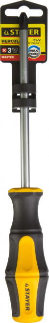 Отвертка STAYER "MASTER" "HERCULES", Сr-V, противоскользящая рукоятка, PH3x150мм  ,  ( 25052-3-15_z02 ) Отвертка STAYER "MASTER" "HERCULES", Сr-V, противоскользящая рукоятка, PH3x150мм  ,  ( 25052-3-15_z02 )