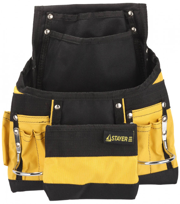 Сумка поясная STAYER для инструментов, нейлоновая, 10 карманов,  ( 38605 )