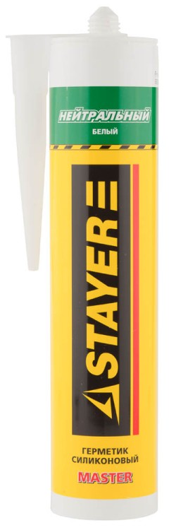 Герметик STAYER "MASTER" нейтральный силиконовый, белый, 260мл ,  ( 41217-0_z01 )