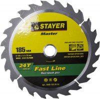 Диск пильный "FAST-Line" по дереву, 185x20мм, 24Т, STAYER,  ( 3680-185-20-24 )