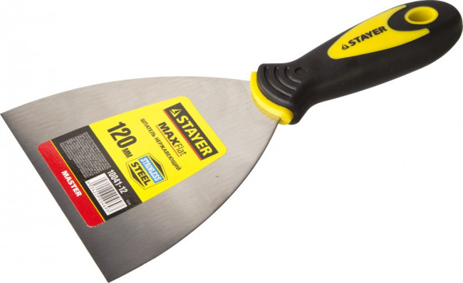 Шпатель STAYER "MASTER" нержавеющее профилированное полотно, 2к ручка, 120мм,  ( 10041-12 )