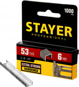 STAYER 6 мм скобы для степлера тонкие тип 53, 1000 шт ( 3159-06_z02 ) STAYER 6 мм скобы для степлера тонкие тип 53, 1000 шт ( 3159-06_z02 )