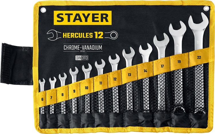 Набор комбинированных гаечных ключей 12 шт, 6 - 22 мм, STAYER HERCULES ( 27081-H12_z01 )