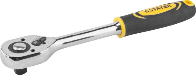 Трещотка для торцовых головок STAYER "PROFI", Сr-V сталь, 45 зубцов, 1/2" ,  ( 27786-1/2 ) Трещотка для торцовых головок STAYER "PROFI", Сr-V сталь, 45 зубцов, 1/2" ,  ( 27786-1/2 )