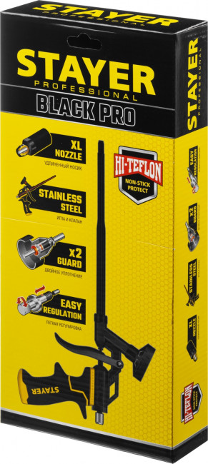 STAYER BLACK PRO профессиональный пистолет для монтажной пены, с полным тефлоновым покрытием ( 06862_z02 )