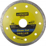 Круг отрезной алмазный STAYER "MASTER" сплошной, влажная резка, 22,2х115мм,  ( 36675-115 )