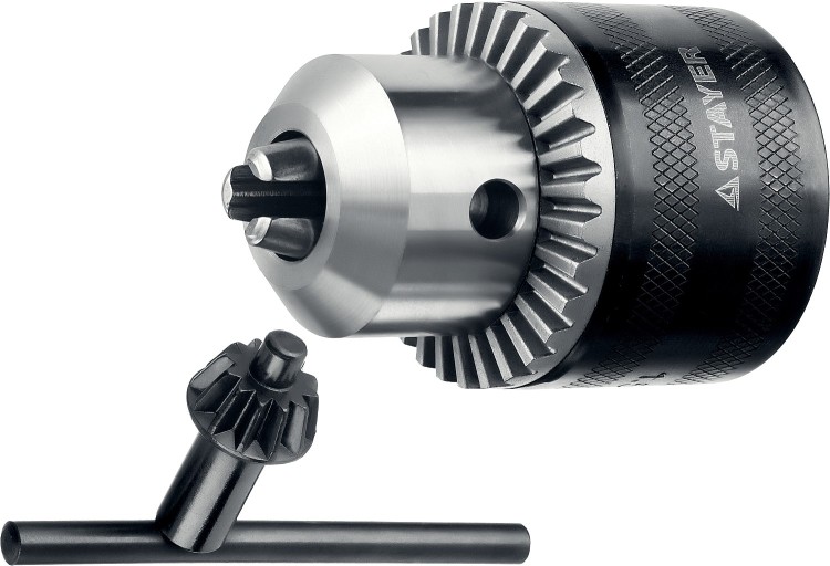 Патрон ударный STAYER "PROFESSIONAL" ключевой для дрели, 10 мм, с ключом в комплекте, посадочная резьба 1/2", Д 0,8-10мм,  ( 29055-10-1/2 )