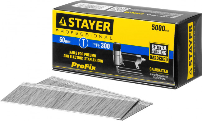 STAYER 50 мм гвозди для нейлера тип 300, 5000 шт,  ( 31530-50 )