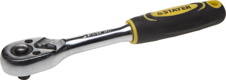Трещотка для торцовых головок STAYER "PROFI", Сr-V сталь, 45 зубцов, 1/4",  ( 27786-1/4 )