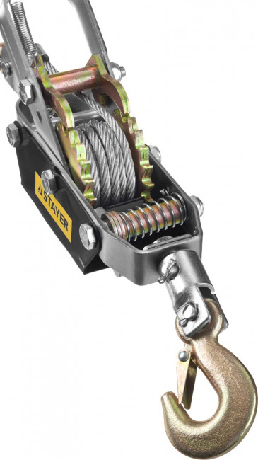 Лебедка STAYER "MAXPull" рычажная, тросовая, 4т/3м,  ( 4310-4 )