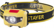 Фонарь STAYER "MASTER" налобный светодиодный, 1Вт(80Лм)+2LED, 4 режима, 3ААА,  ( 56568 )