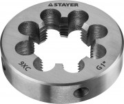 Плашка круглая ручная STAYER "MASTER", сталь 9ХС, для трубной резьбы G 1``,  ( 28029-1 )