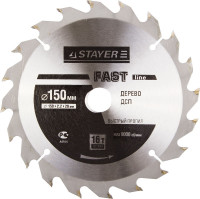Диск пильный "FAST-Line" по дереву, 150х20мм, 16Т, STAYER,  ( 3680-150-20-16 )