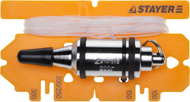 Отвес STAYER "PROFI" строительный со шнуром, с противоударным ободком, 150 г,  ( 06352-15 ) Отвес STAYER "PROFI" строительный со шнуром, с противоударным ободком, 150 г,  ( 06352-15 )
