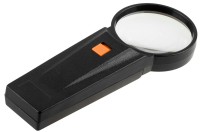 Лупа STAYER "STANDARD" с подсветкой, 4 кратное увеличение, диаметр линзы - 65мм,  ( 40522-65 )