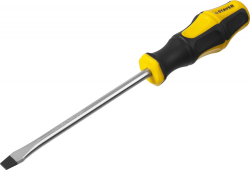 Отвертка STAYER "MASTER" "HERCULES", Сr-V, противоскользящая рукоятка, SL8,0x150мм,  ( 25051-08-15_z02 ) Отвертка STAYER "MASTER" "HERCULES", Сr-V, противоскользящая рукоятка, SL8,0x150мм,  ( 25051-08-15_z02 )