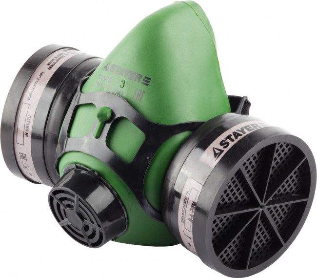 Полумаска STAYER "MASTER" фильтрующая противогазная, в комплекте с фильтрами А1,  ( 11175 ) Полумаска STAYER "MASTER" фильтрующая противогазная, в комплекте с фильтрами А1,  ( 11175 )