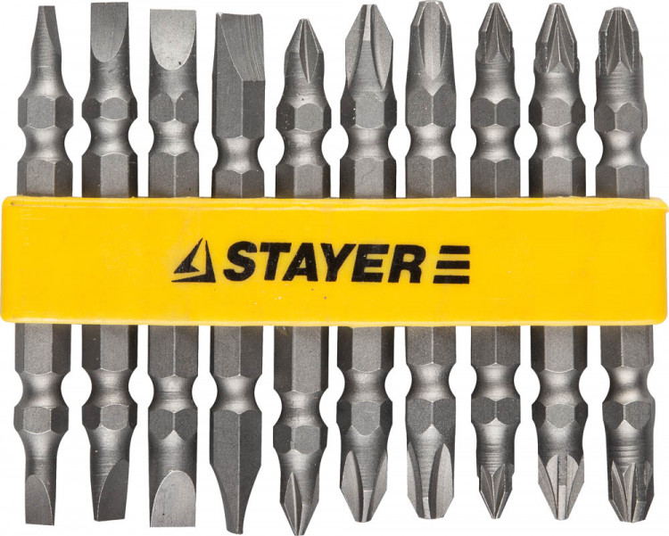 Набор STAYER Биты "MASTER" двухсторонние в пластиковом держателе, Cr-V, 10 предметов ,  ( 2605-H10_z01 )