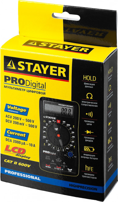 Мультиметр STAYER "PROFESSIONAL" PRODigital цифровой,  ( 45310 )