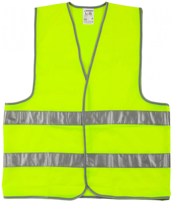 Жилет сигнальный STAYER "MASTER", желтый, размер XXL (52-54),  ( 11620-52 )