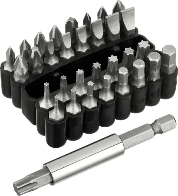 Набор, STAYER Master 26085-H33: Биты Cr-V, с магнитным адаптером, в ударопрочном держателе, 33 предмета,  ( 26085-H33 ) Набор, STAYER Master 26085-H33: Биты Cr-V, с магнитным адаптером, в ударопрочном держателе, 33 предмета,  ( 26085-H33 )