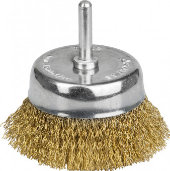 STAYER "PROFESSIONAL". Щетка чашечная для дрели, витая стальная латунированная проволока 0,3мм, 75мм,  ( 35117-075_z01 )