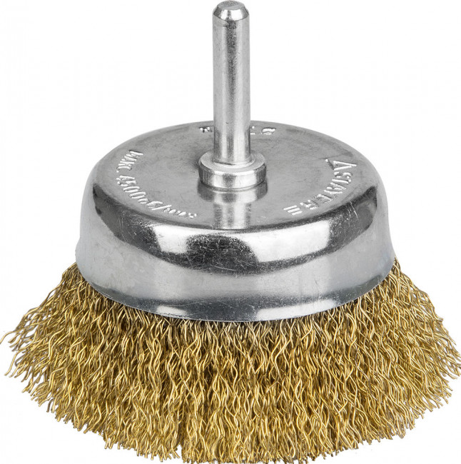 STAYER "PROFESSIONAL". Щетка чашечная для дрели, витая стальная латунированная проволока 0,3мм, 75мм,  ( 35117-075_z01 )