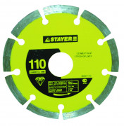 Круг отрезной алмазный STAYER "MASTER", сегментный, сухая резка, для УШМ, 22,2х110мм,  ( 3660-110 )