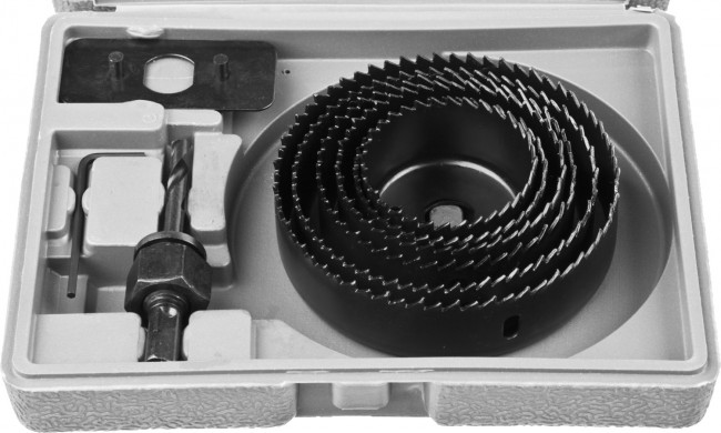 Набор кольцевых коронок по дереву STAYER "MASTER" Д51, 57, 67, 76, 88, 102мм. 8шт.,  ( 29600-H8 )