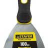 Шпатель STAYER "PROFESSIONAL" нержавеющее профилированное полотно, 2к ручка, 100 мм,  ( 10045-10 )