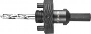 Державка с пружинным фиксатором для коронок 32-152мм, быстросъёмная, шестигранным хвостовиком, резьба 5/8, STAYER,  ( 29550 )