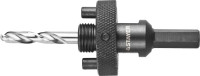 Державка с пружинным фиксатором для коронок 32-152мм, быстросъёмная, шестигранным хвостовиком, резьба 5/8, STAYER,  ( 29550 )