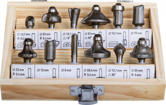 Набор STAYER Фрезы по дереву, 12шт ,  ( 2992-H12 )