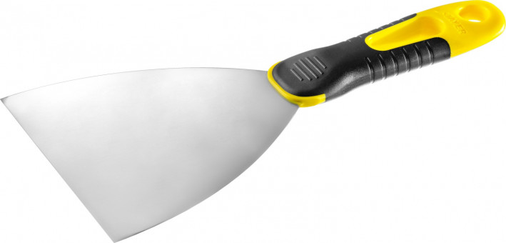 Шпатель STAYER "PROFESSIONAL" нержавеющее профилированное полотно, 2к ручка, 120 мм,  ( 10045-12 )