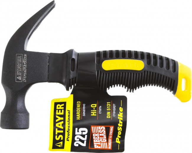 Молоток-гвоздодер "COMPACT" укороченный с фиберглассовой рукояткой, 225г, STAYER Professional,  ( 2026-225 )