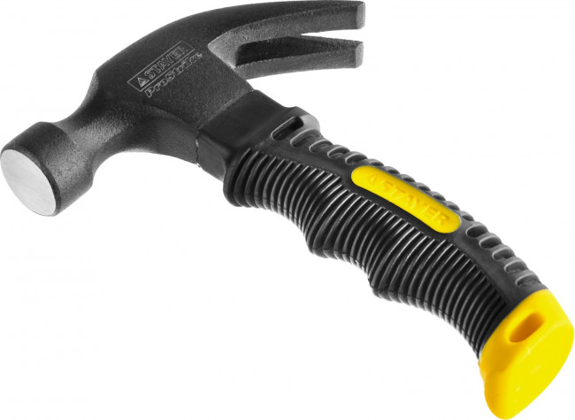 Молоток-гвоздодер "COMPACT" укороченный с фиберглассовой рукояткой, 225г, STAYER Professional,  ( 2026-225 )