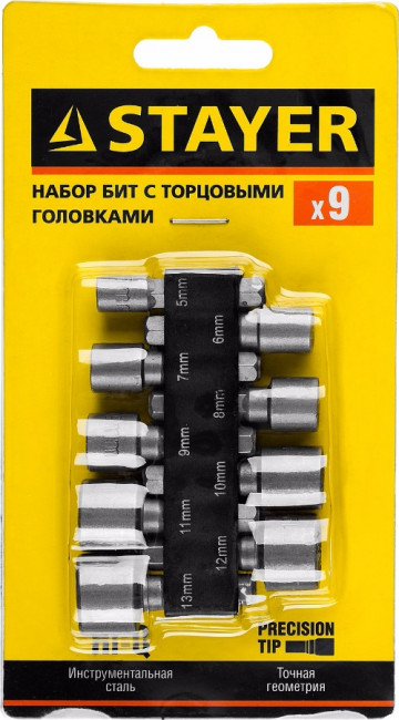 Набор STAYER "MASTER": Биты с торцевой головкой, в держателе, 9 предметов,  ( 26089-H9 ) Набор STAYER "MASTER": Биты с торцевой головкой, в держателе, 9 предметов,  ( 26089-H9 )