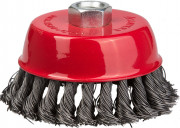 STAYER "PROFESSIONAL". Щетка чашечная для УШМ, жгутированная стальная проволока 0,5мм, 100ммхМ14, ( 35128-100_z01 ) STAYER "PROFESSIONAL". Щетка чашечная для УШМ, жгутированная стальная проволока 0,5мм, 100ммхМ14, ( 35128-100_z01 )