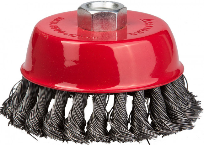 STAYER "PROFESSIONAL". Щетка чашечная для УШМ, жгутированная стальная проволока 0,5мм, 100ммхМ14,  ( 35128-100_z01 )
