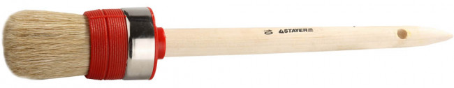 Кисть круглая STAYER "UNIVERSAL-EURO", светлая натур. щетина, метал. корпус, нитевой бандаж, деревян. ручка, №8 x 35мм,  ( 0142-35 )