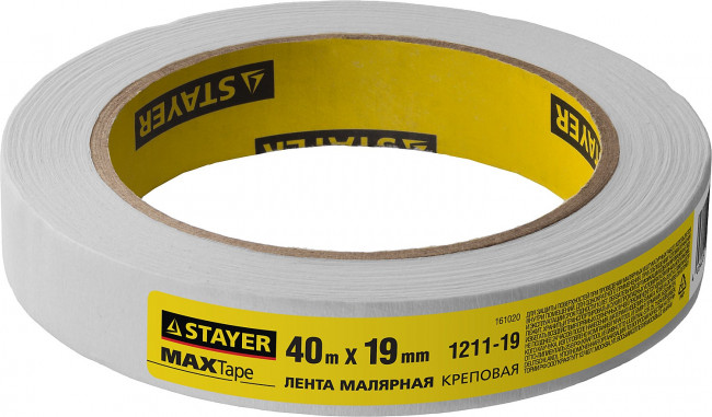Малярная лента, креповая, 19мм х 40м, STAYER,  ( 1211-19 ) Малярная лента, креповая, 19мм х 40м, STAYER,  ( 1211-19 )