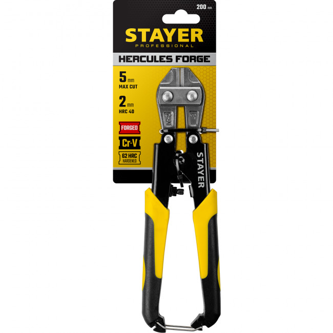 Болторез Hercules Forge, компактный, Cr-V, max d=5 / HRC40 d=2, 200 мм, STAYER, ( 2333 ) Болторез Hercules Forge, компактный, Cr-V, max d=5 / HRC40 d=2, 200 мм, STAYER, ( 2333 )