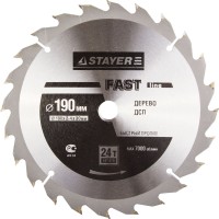 Диск пильный "FAST-Line" по дереву, 190х30мм, 24Т, STAYER,  ( 3680-190-30-24 )