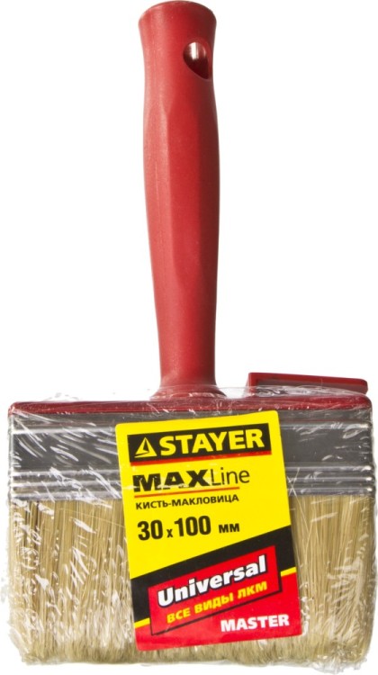Макловица STAYER "MASTER" UNIVERSAL, светлая щетина, пластмассовый корпус, 3х10см,  ( 01824-10 )
